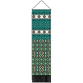 Boheems geweven wandtapijt met geometrische etnische patronen en zwarte franjes decor - 32.5x130cm / Groen Zwart Oranje Geometrisch (款式-3)