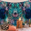 Bohemian mandala tapestry with starry galaxy background for living room wall decor - Galaxy Nebula Mandala (Style-14)
