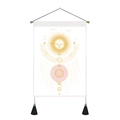 Detail view of Nordic wall tapestry featuring gold celestial sun and stars with black tassels - 35x50cm / Style-2 (White Sun Pattern)