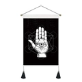 Nordischer Wandteppich mit mystischem Auge und Hand-Design sowie schwarzen Dekoquasten - 35x50cm / Mystische Hand und Auge Totem-Stil