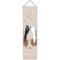 Dettaglio dell'arazzo zodiacale Cancro con rose, luna dorata e costellazioni di stelle - Cancro (Stile 4) / Taglia Standard