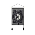 Boheems wandtapijt met zon en maan motief en zwarte kwastjes voor slaapkamer - 35*50cm / Mysterieuze Maan (Stijl 1)