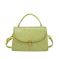 Elegante borsa glitter verde lime con fibbia dorata e tracolla regolabile per donna - Verde