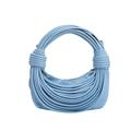 Creative knotted woven sky blue handbag in soft synthetic leather for women - Sky Blue