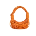 Vibrant orange knot-designed woven hobo bag with unique tubular structure for women - Orange