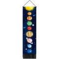 Tapiz de pared sistema solar con planetas y borlas para decorar cuarto infantil - Tema del Sistema Solar (Estilo 2) / 32.5x130cm / Azul marino