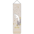 Pink Aquarius tarot tapestry with floral hand motifs and elegant beige tassels - Aquarius (Style 6) / Standard Size
