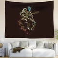 Astronaut playing guitar on meteorite tapestry for modern home wall decor - 95x73cm / Astronaut Playing Guitar (Style 3)