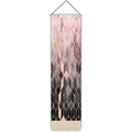 Vertical geometric wall tapestry featuring pink and grey diamond patterns with gold lines - 32.5x130cm / Pink Gray Gold Gradient (Style 2)