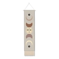 Bohemian sun and moon phase wall tapestry with wooden rod and decorative tassels - Morandi Tone Moon Phase Pattern (款式3) / 32.5x130cm