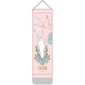Pink Taurus tarot wall tapestry with celestial gold prints and grey decorative fringe - Taurus (Style 8) / Standard Size
