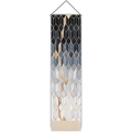 Vertical wall tapestry with blue-grey gradient geometric diamond pattern and gold lines - 32.5x130cm