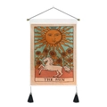 Böhmischer Tarot-Wandteppich mit Sonnenmotiv inklusive Aufhängestange und schwarzen Quasten - 35x50cm / Sonnenmuster (The Sun)