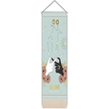 Gemini zodiac wall tapestry in pale green with floral motifs and elegant fringe - Gemini (Style 10) / Standard Size