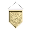 Banner da parete con sole bohémien, asta in legno vintage e corda da appendere - Sole Personificato Vintage (Stile 2) / 32 Larghezza * 45 Altezza