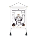 Macro detail of The Hierophant tarot tapestry with golden crown and black tassels - 35*50 / Style 8 (The Hierophant)