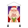 Arazzo natalizio con Babbo Natale carino e nappe per decorazioni natalizie in stile nordico - 35x50cm / Stile Babbo Natale (Stile 1)