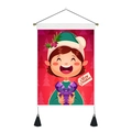 Arazzo natalizio con simpatico elfo di Babbo Natale e regalo per camera dei bambini - 35x50cm / Stile Elfo Cartone Animato (Stile 2)