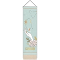 Pink Capricorn tarot tapestry with gold lettering and decorative tassels on green canvas - Capricorn (Style 12) / Standard Size