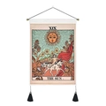 Böhmischer Tarot Die Sonne Wandteppich mit Quasten und Hängestange für Hausdeko - 35x50cm / The Sun Stil