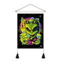 Nordic alien tapestry featuring a galaxy star background and decorative black tassels - 35x50cm / Good Vibes Party Alien (Style 3)