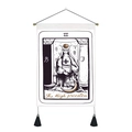 The High Priestess tarot card tapestry wall hanging with black tassels and metal rod - 35*50 / Style 21 (The High Priestess)
