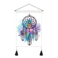 Arazzo artistico acchiappasogni con vivaci schizzi acquerello e nappe nere decorative - Taglia Standard / Acchiappasogni Schizzo d'Inchiostro Colorato (Modello 2)