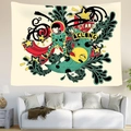 Astronaut and moon bohemian wall tapestry with As Stars We Belong text above a sofa - Astronaut Moon (Style 7)