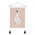 Mystiek wandkleed met slang en maan, roze bloemen inclusief ophangstang en kwastjes - 35*50cm / Slang Maanfasen
