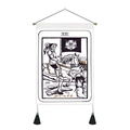 Tarot Death card tapestry XIII with black tassels and golden accents on white fabric - 35*50 / Style 5 (Death)