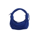 Navy blue woven hobo bag with concentric leather ropes and gold-tipped knots - Klein Blue