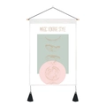 Minimalist moon phase moon wall tapestry with wooden pole and black tassel home decor - 35x50cm / Vintage Art Moon Phase (Style 2)