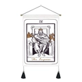 The Emperor tarot card tapestry with wooden scroll and black tassels for wall decor - 35*50 / Style 7 (The Emperor)