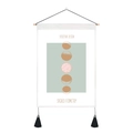 Tarot moon phases wall hanging with wooden pole and black tassels for home decor - 35x50cm / Sacred Geometry Moon Phase (Style 4)