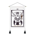 The Devil Tarot wall scroll tapestry with black and white print and hanging tassels - 35*50 / Style 11 (The Devil)