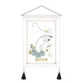 Tapisserie murale Tarot Scorpion rose avec main astrologique, étoiles et pompons - 35x50cm / Scorpion