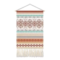 Bohemian geometric tapestry with ethnic patterns and white cotton tassels for wall decor - Colorful Geometric Ethnic / 35x50cm