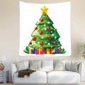 Christmas tree wall tapestry with colorful gifts for festive home scene decoration - 95x73cm / Cartoon Decor Tree Style (Style 1)