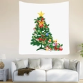 Christmas tree wall tapestry featuring gold stars and gift boxes for home festive decor - 95x73cm / Traditional Christmas Tree Style (Style 2)