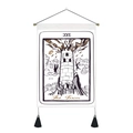 The Tower tarot card tapestry with golden accents and black tassels for room decor - 35*50 / Style 12 (The Tower)