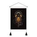 Scorpio zodiac wall tapestry with golden moon and celestial mystical patterns - 35*50cm / Mystic Scorpio Astrology (Style 8)