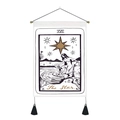 Tarot tapestry The Star print with golden details and black tassels for wall decor - 35*50 / Style 13 (The Star)