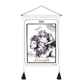 Tarot wall art scroll featuring the Strength card design with black tassels - 35*50 / Style 15 (Strength)