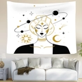 Tapisserie murale minimaliste soleil et lune pour décoration de salon chic - 95x73cm (Brossé) / Déesse Céleste Mystique(Style 1)