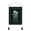 L'Amoureux Tarot Liebende Wandbehang mit küssenden Skeletten und Rosen für das Schlafzimmer - 35x50cm / Tarot-Liebhaber (Stil 1)