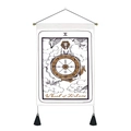 Wheel of Fortune tarot wall tapestry featuring cotton linen fabric and black tassels - 35*50 / Style 17 (Wheel of Fortune)