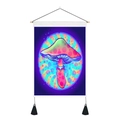 Nordic psychedelic mushroom fabric wall hanging with wooden rod and black tassels - Standard Size / Gradient Spiral Mushroom (Style 3)