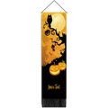 Halloween ghost pumpkin garden banner with moon and custom text hanging decoration - 32.5x130cm / Orange Black Pumpkin Dead Tree Style (Style 3)