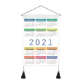 2021 colorful fabric wall calendar with wooden hanging rod and black tassels - 35x50cm / Colored Grid Style (Style 1)