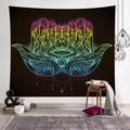 Rainbow Hamsa Hand tapestry in Bohemian style on a white brick wall background - Style 6 / 95x73cm (Brushed)